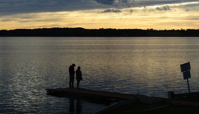 Dusk Fishing Mons Lake from the dock